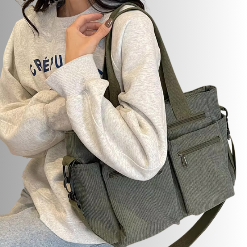 Urban Cord Tote | Stylish & Practical Shoulder Bag