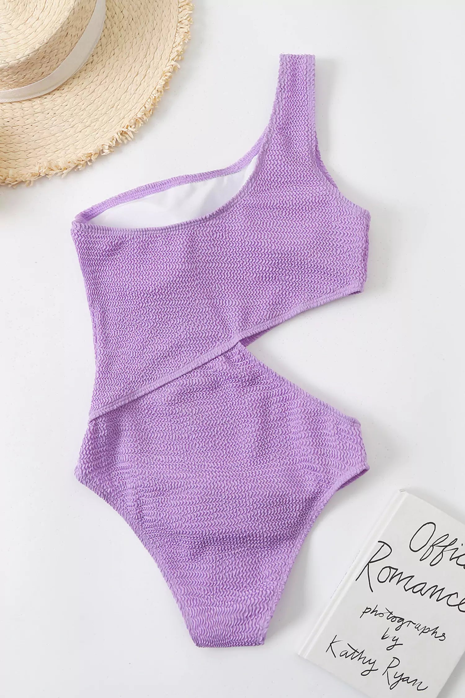Amaris Purple One Shoulder Cut Our Swimwear