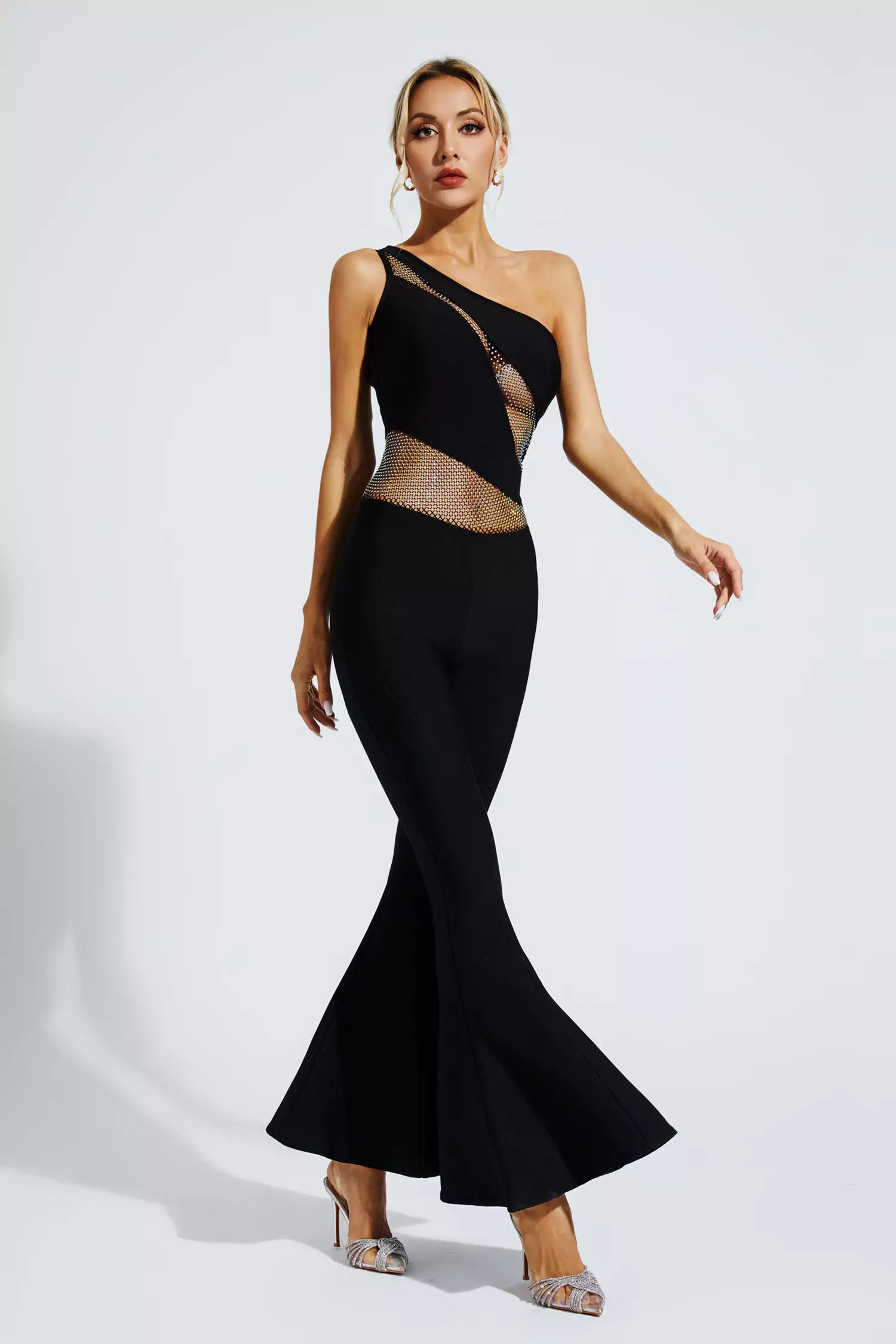 Meadow Black One-shoulder Cutout Jumpsuit