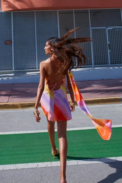 Violet | Asymmetric Sunset Mini Dress