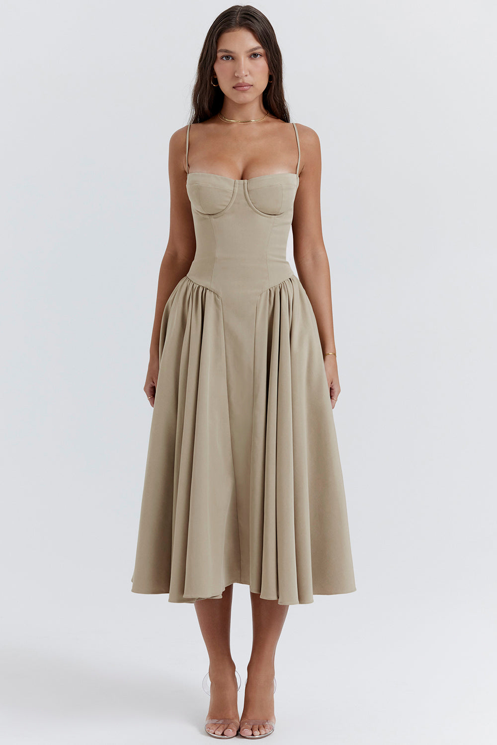 Soraya Dress – Elegant Corset Midi Dress